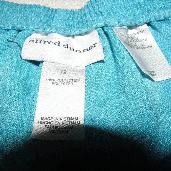 ALFRED DUNNER Pull-On Back Elastic Waist Green Comfort Pants Size 12 - Picture 5 of 5